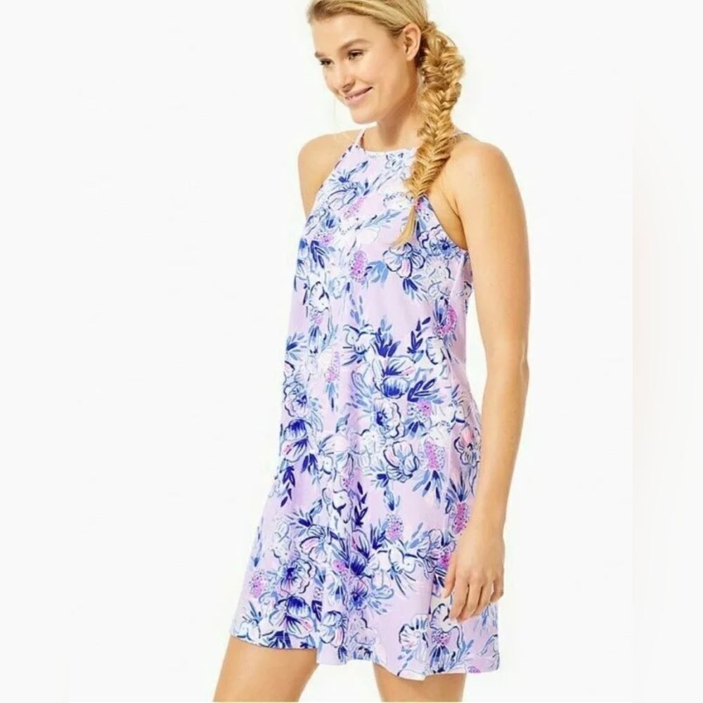 Lilly Pulitzer Floral Dress in Blue and Pink